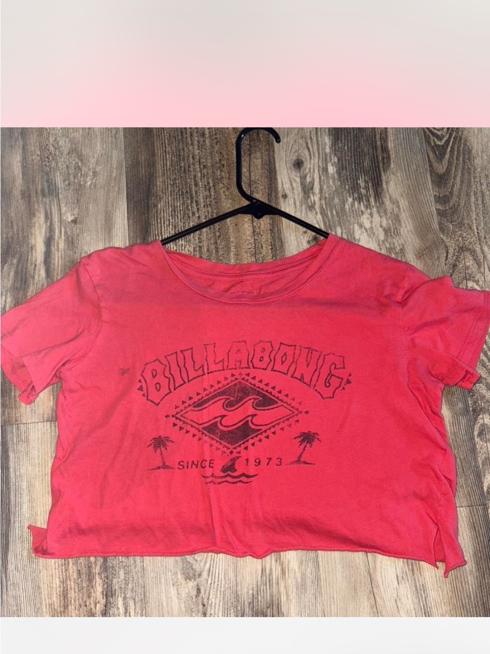 Billabong Hot Pink Logo Crop Tee
